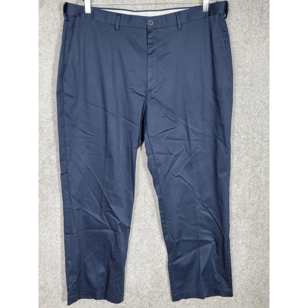 Haggar Classic Fit Iron Free Premium Khaki Pants Mens Size 40x29‎ Blue Stretch